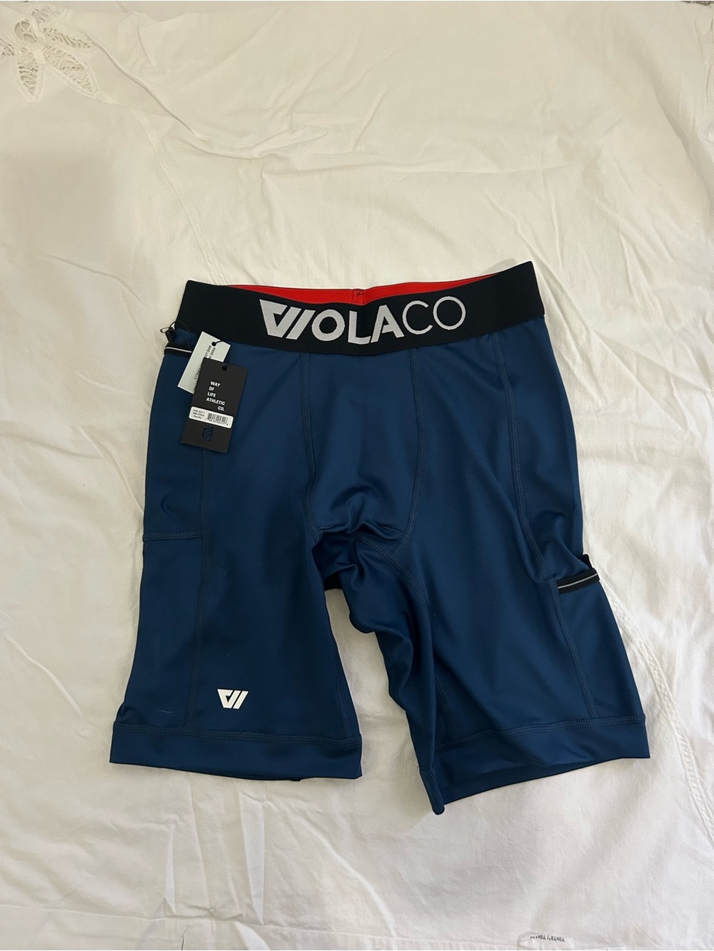WOLACO Activewear Set: 3/4 Royal Tights + NWT Navy Shorts